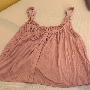 POPFLEX Mauve Button-Front Sleep Tank
